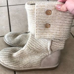Cream Ugg sweater boots